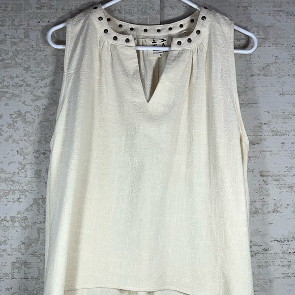 PPLA Lily Top Linen Hi-low Tank Top Sz S Grommets on Collar - Picture 2 of 9